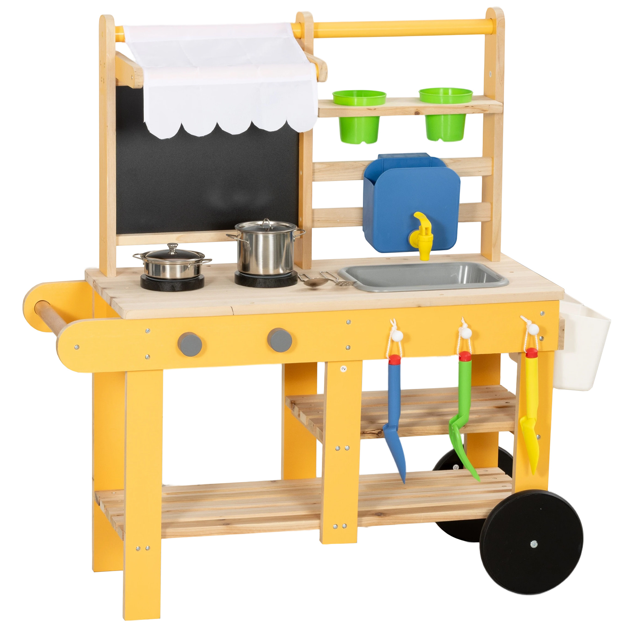 Cuisine enfant desserte en bois nombreux rangements et accessoires