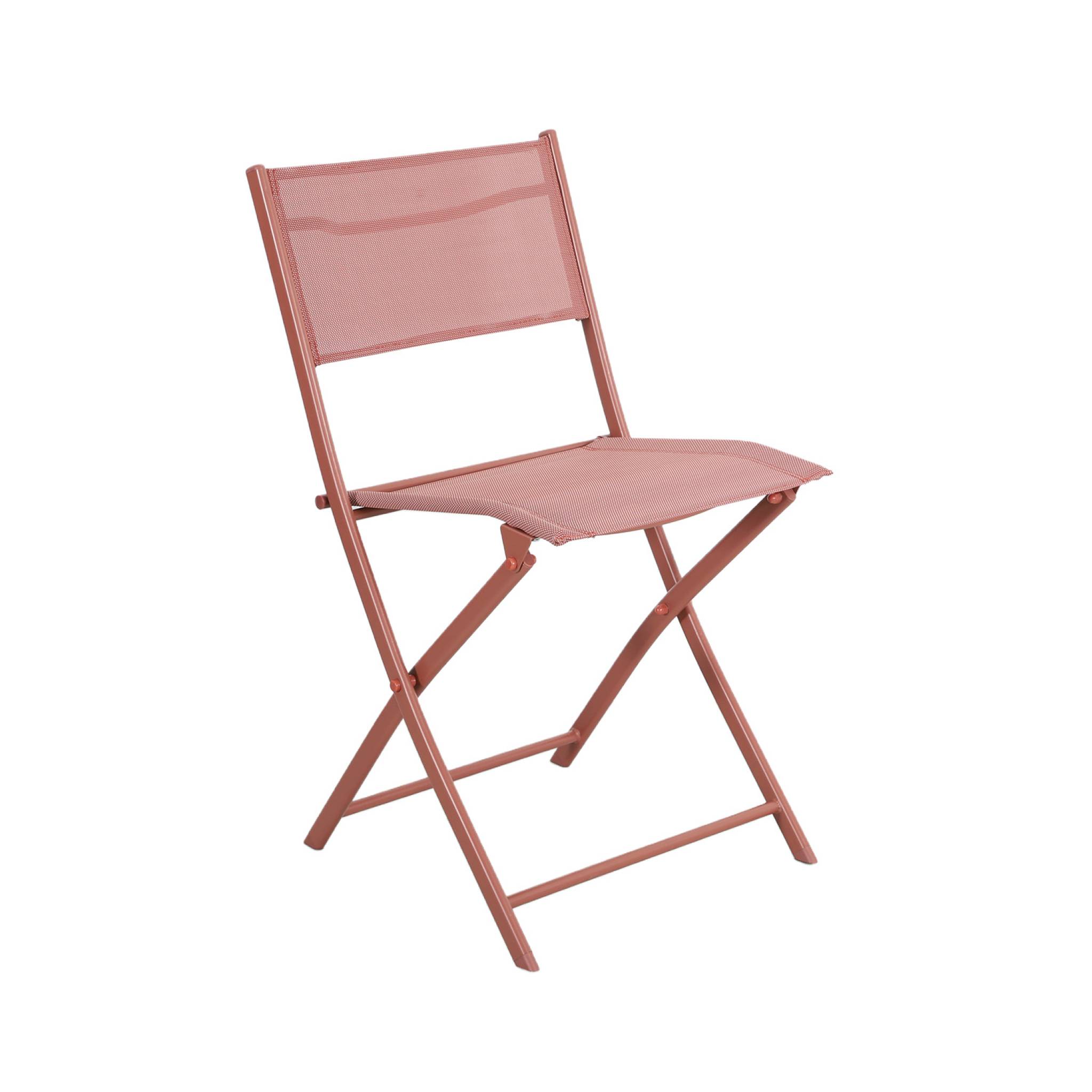 Table de jardin pliante acier + 4 assises ANCONA