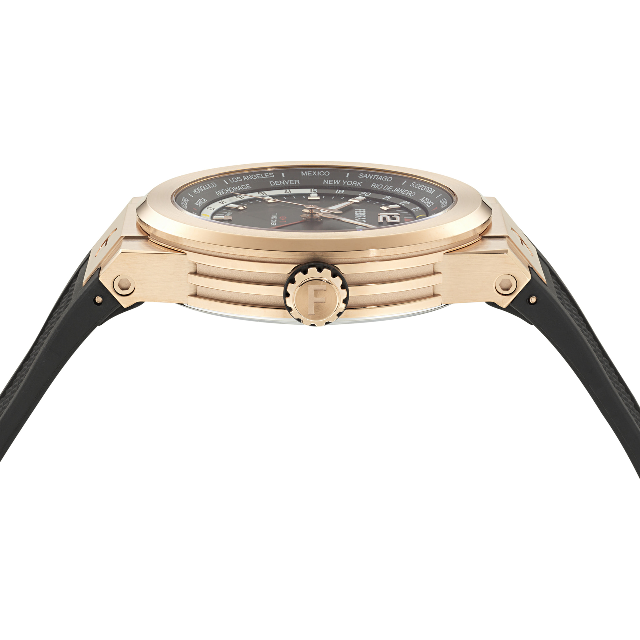 Ferragamo Reloj Analógico De Cuarzo Gmt Ha-F-80 Gmt Worldtime -Fw