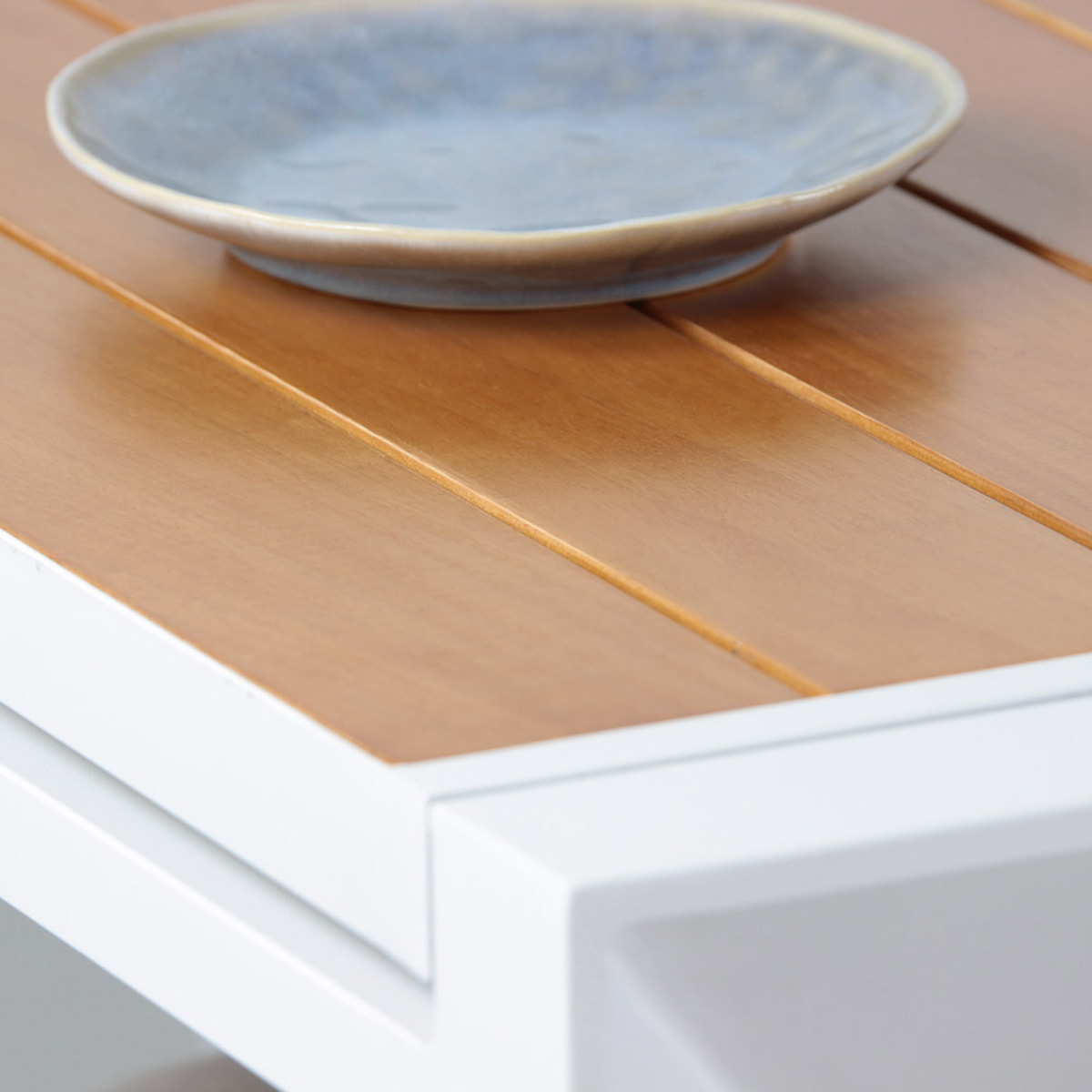 Tavolo allungabile in alluminio e legno 200/300x100x075- Olbia