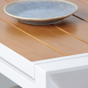 Tavolo allungabile in alluminio e legno 200/300x100x075- Olbia