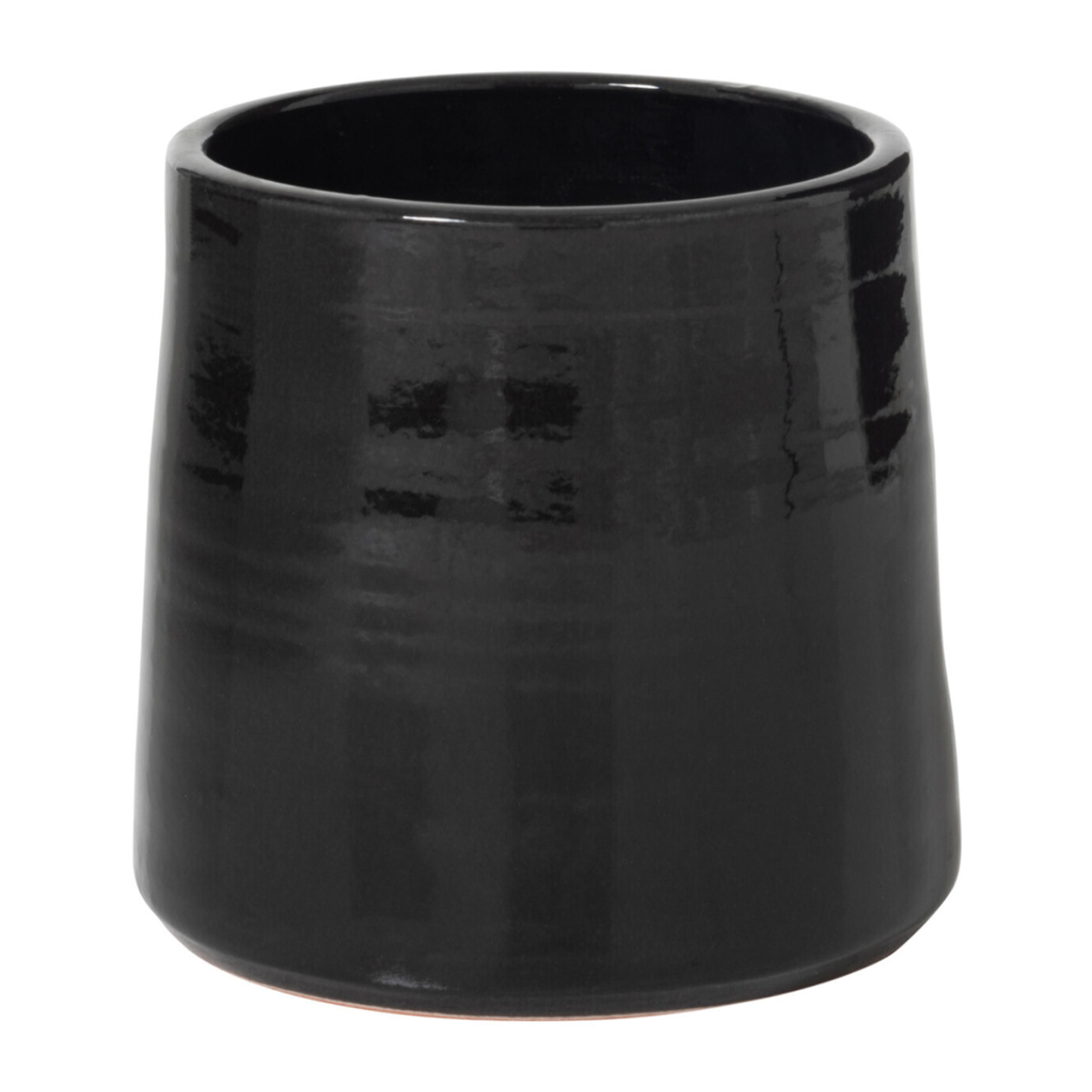 J-Line cache-pot Rond - céramique - noir - medium - Ø 23 cm