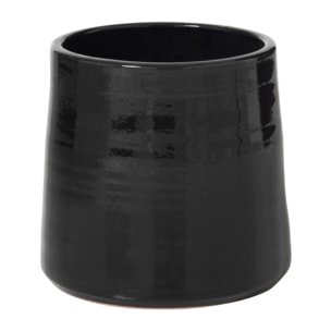 J-Line cache-pot Rond - céramique - noir - medium - Ø 23 cm