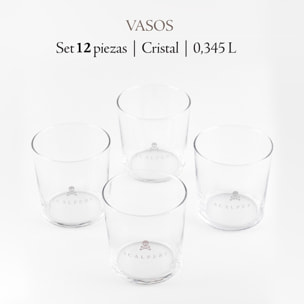 Set de 12 vasos de agua 35cl cristal scalpers home