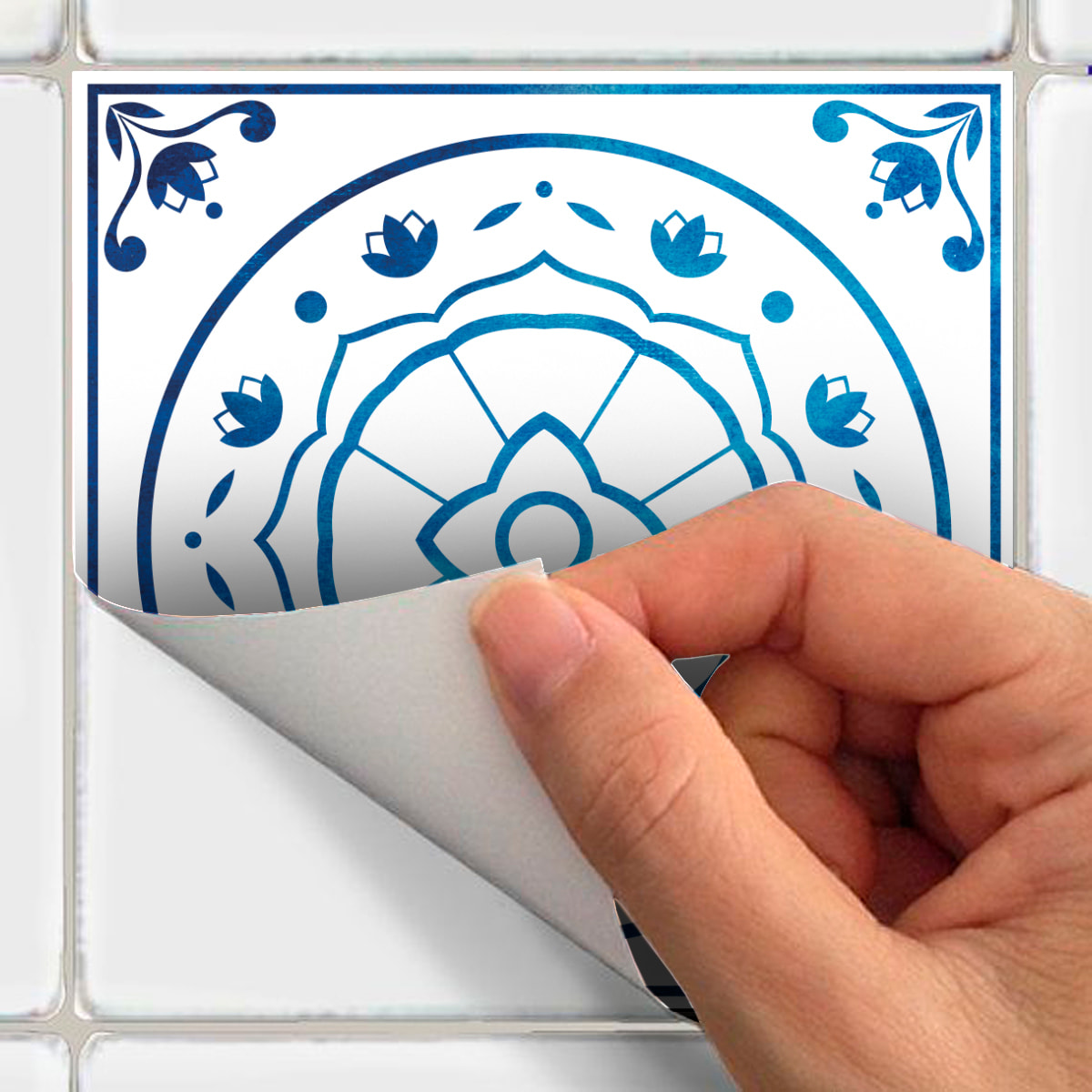 Stickers muraux - Sticker Mural Carrelage adhésif Cuisine Salle de Bain - 9 STICKERS CARREAUX DE CIMENT DELFT LA HAYE