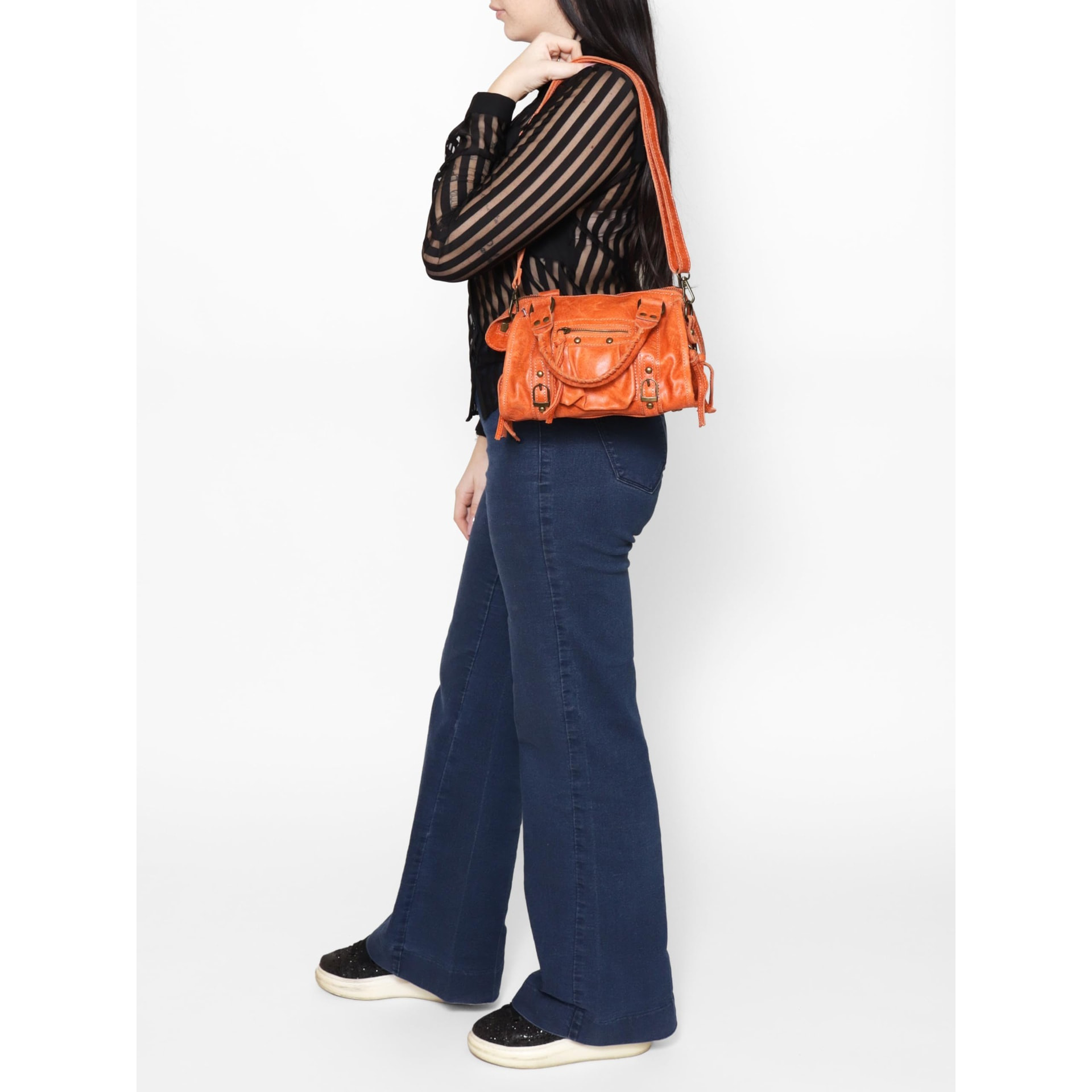 Borsa a spalla da donna - Modello Erisia - Vera pelle - 25.0 x 15.0 x 10.0 cm