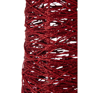 J-Line décoration Sapin De Noël Sur Base - métal/papier - rouge - large