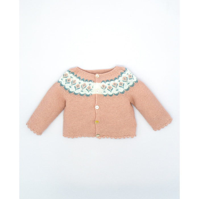 CHAQUETA JERSEY GRECA ROSA