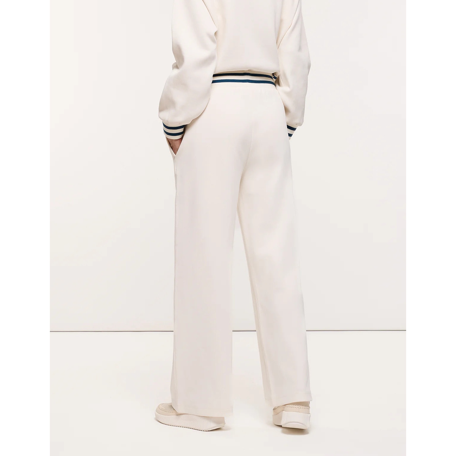 Pantalón del Punto Piqué Blanco - Mitan