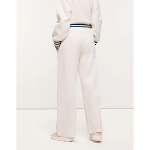 Pantalón del Punto Piqué Blanco - Mitan