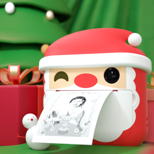 Cámara digital, diseño Papa Noel, de fotos 12mpx y video HD para niños. Impresión instantánea de tus fotos preferidas.