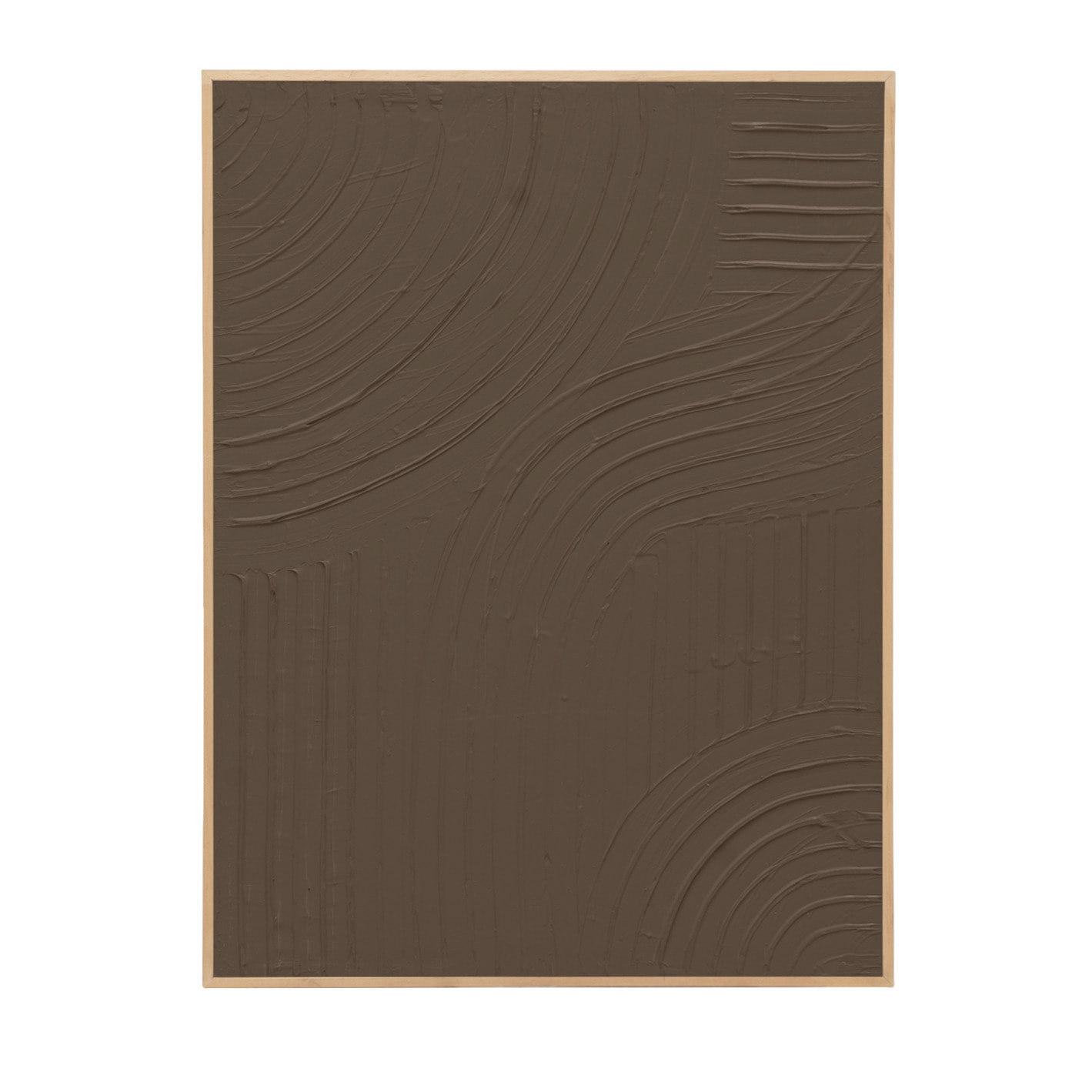 Tableau marron décoratif sur coton avec cadre en bois peint à la main à la peinture à l'huile en différentes tailles