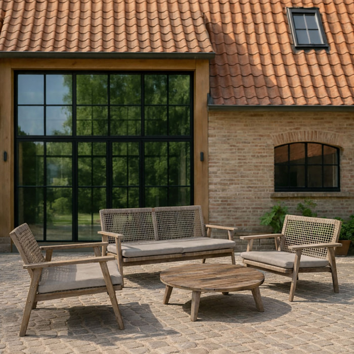 Salon de jardin en bois d'acacia 4 places EDEN