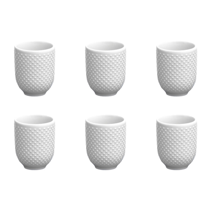 Lot de 6 tasses blanc - "serenity"