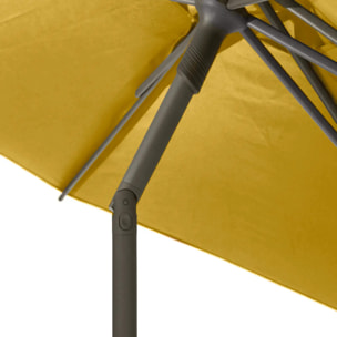 Parasol droit rond Soya Jaune moutarde