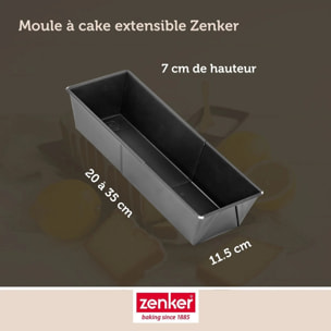 Moule à cake extensible 20 à 35 cm Zenker Black Metallic