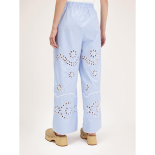 Motivi - Pantalones cropped de sankt gallen a rayas - Light - blue