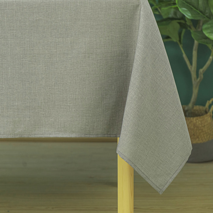 Nappe anti tâches et infroissable  -  - Effet chiné - Gris Perle