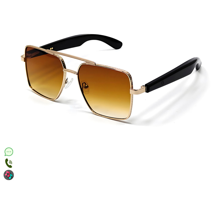 Gafas AI GT-30 con llamadas bluetooth, control remoto de cámara, reproducción de música y asistente de voz.