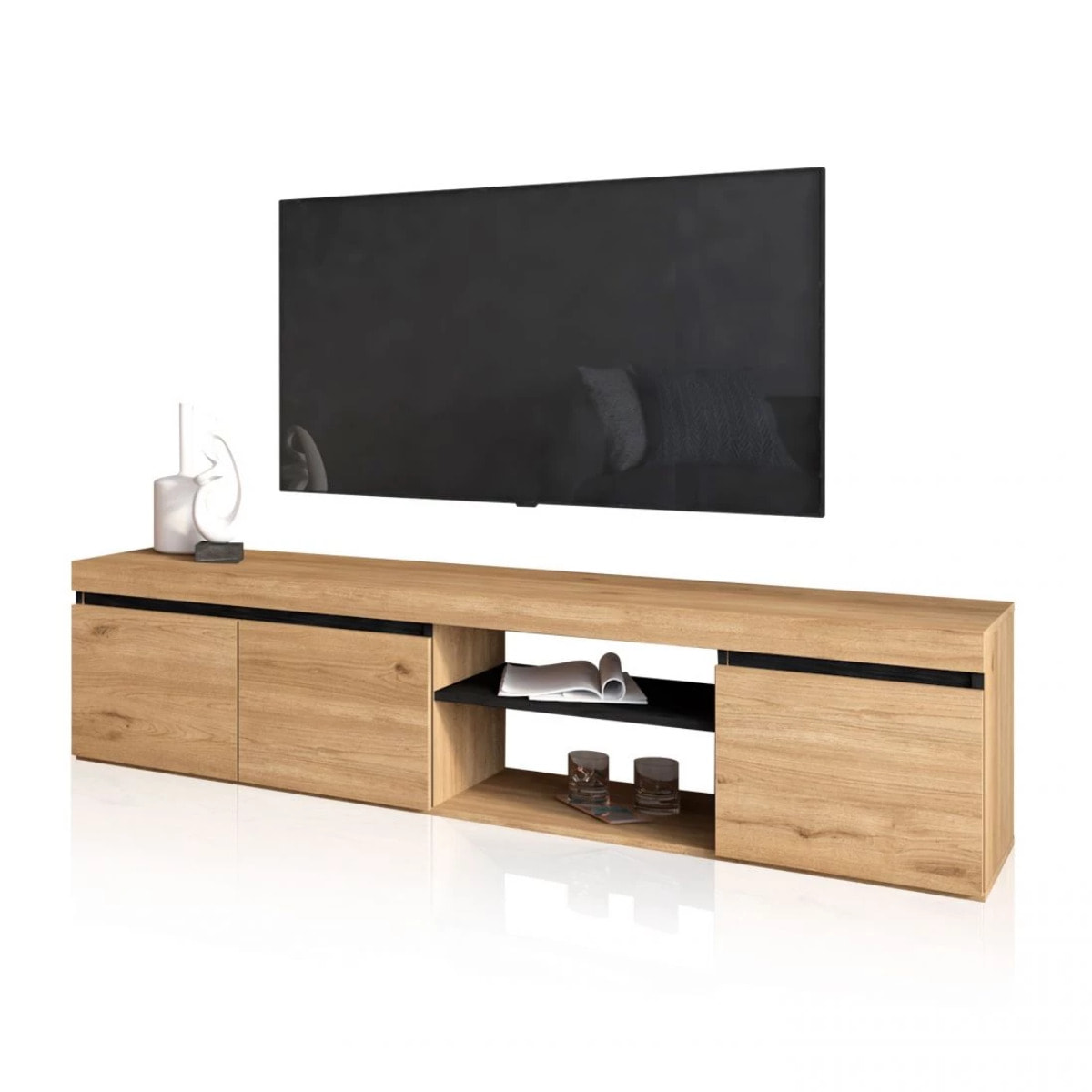 Mueble TV Ebos 160 Roble Nude - Ceniza