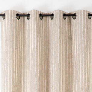 Rideau en lin et coton rayures tuftées - Lin