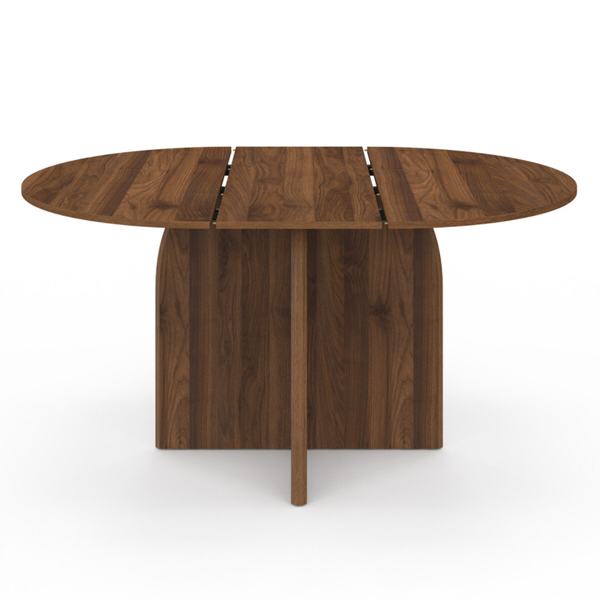 Table à manger ronde extensible Japandi Ø110-150cm effet noyer