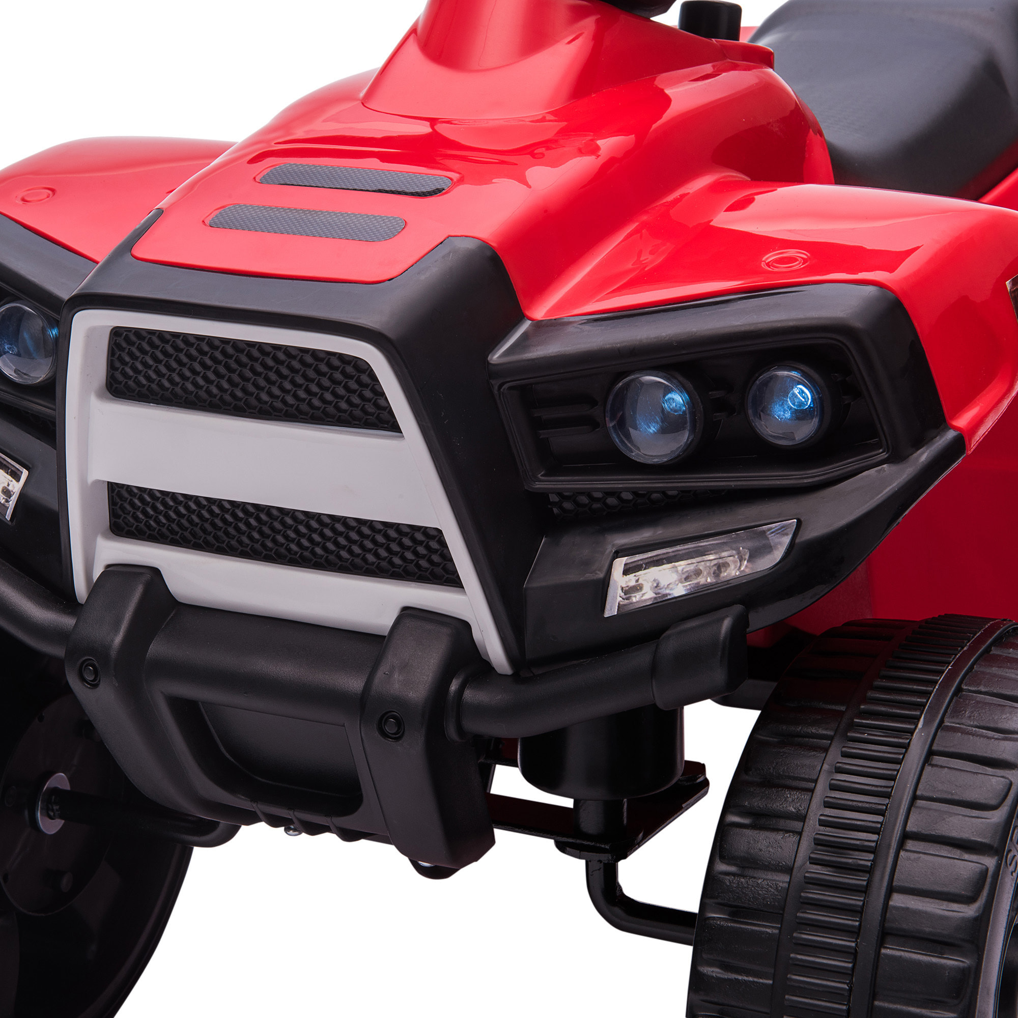 Quad Eléctrico Niños de 18-36 Meses Batería 6V Faros Bocina 65x40x43 cm Rojo