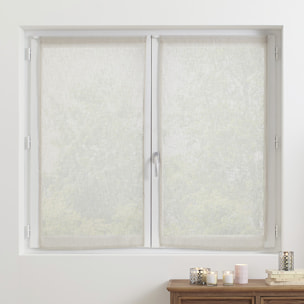 Paire de petits voilages  - Effet lin - Naturel