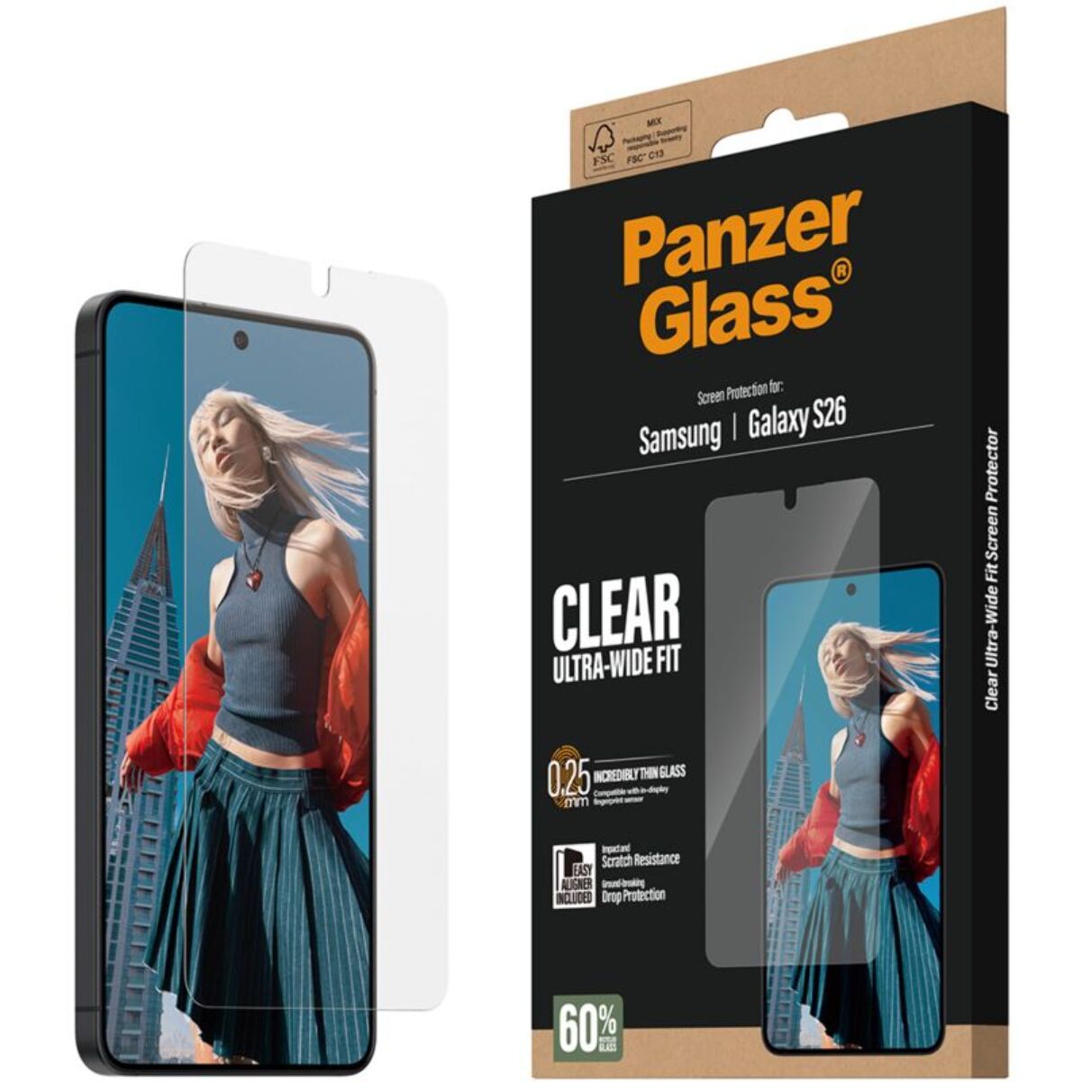 Protège écran PANZERGLASS Samsung Galaxy S26 verre trempé