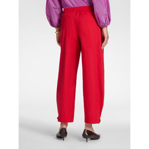 Elena Mirò - Pantalones barrel con cinturones en el bajo - Rojo