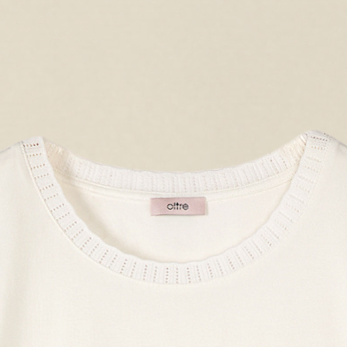 Oltre - T-shirt con inserto in pizzo - Bianco
