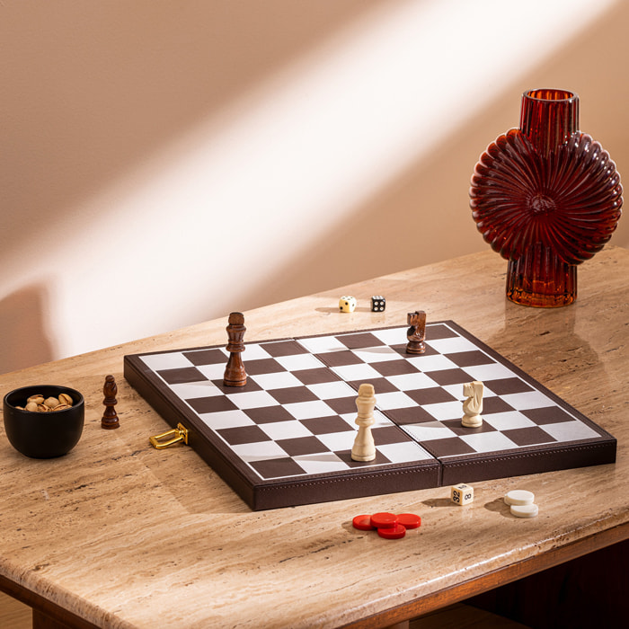 Jeu backgammon échecs Jule bois 40x5cm