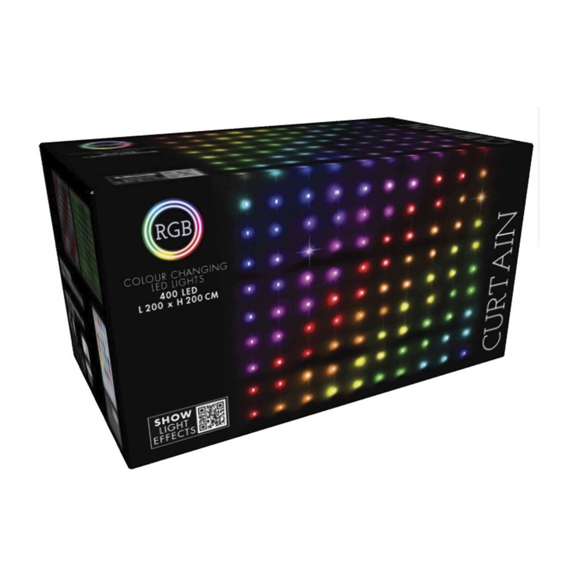 conjunto de luces de cortina con 400 luces led rgb con control remoto de 20 cuerdas