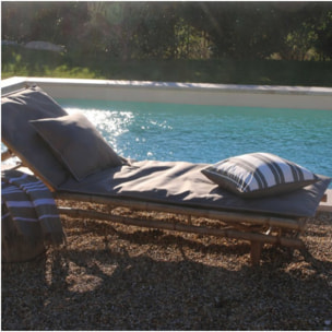 Coussin carré outdoor uni - Taupe