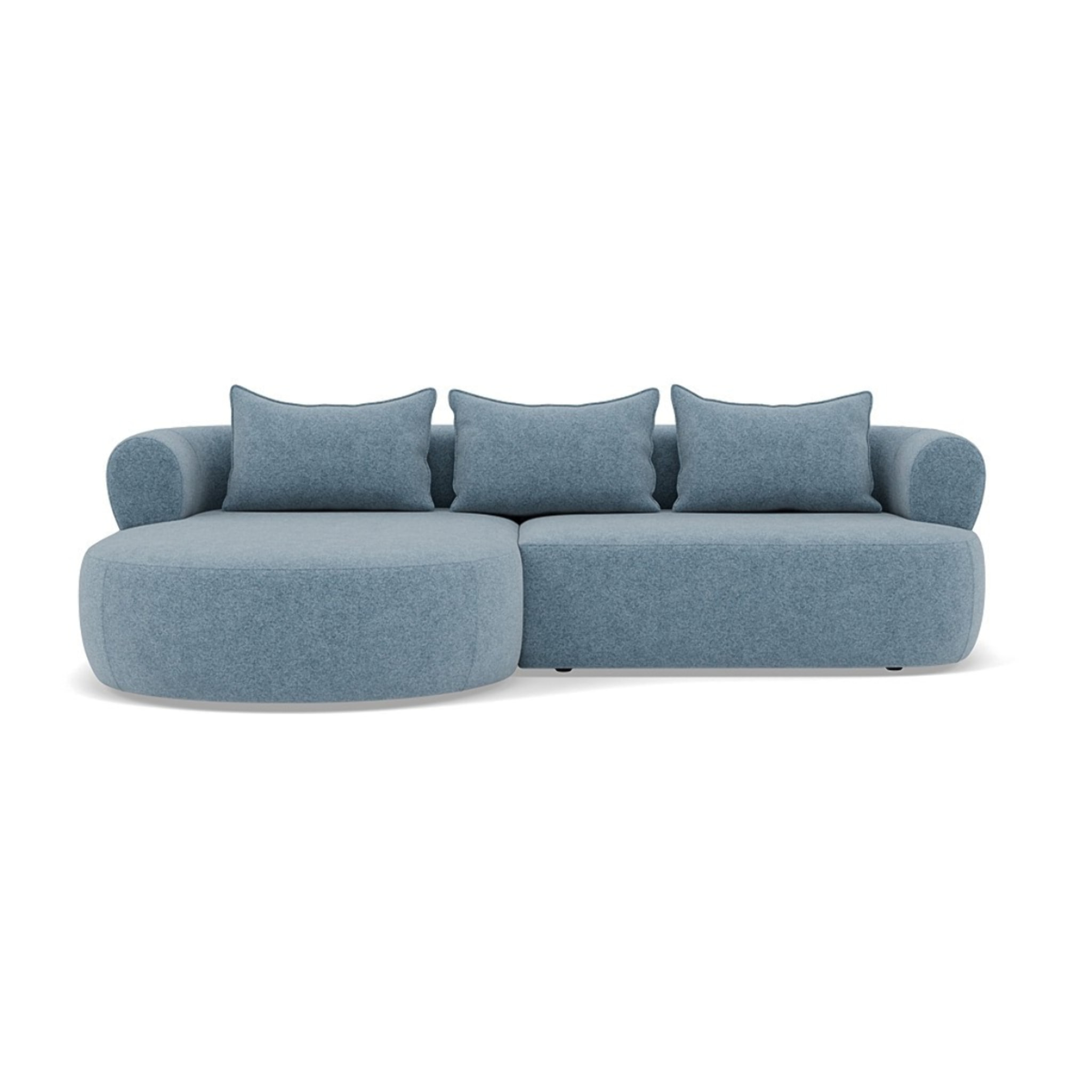 Angela - canapé d'angle gauche 4 places en velours texturé - Bleu