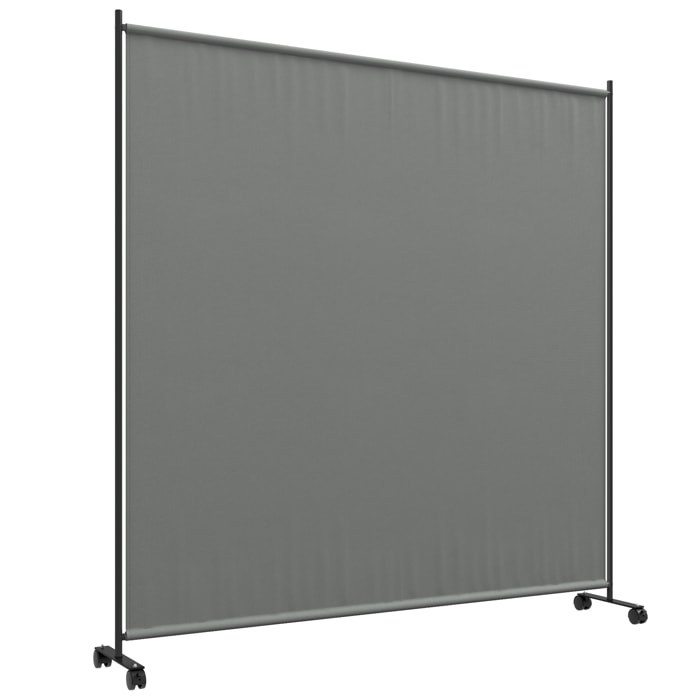 Panneau brise-vue paravent extérieur sur roulettes - autoportant - dim. 183L x 30l x 181H cm - gris