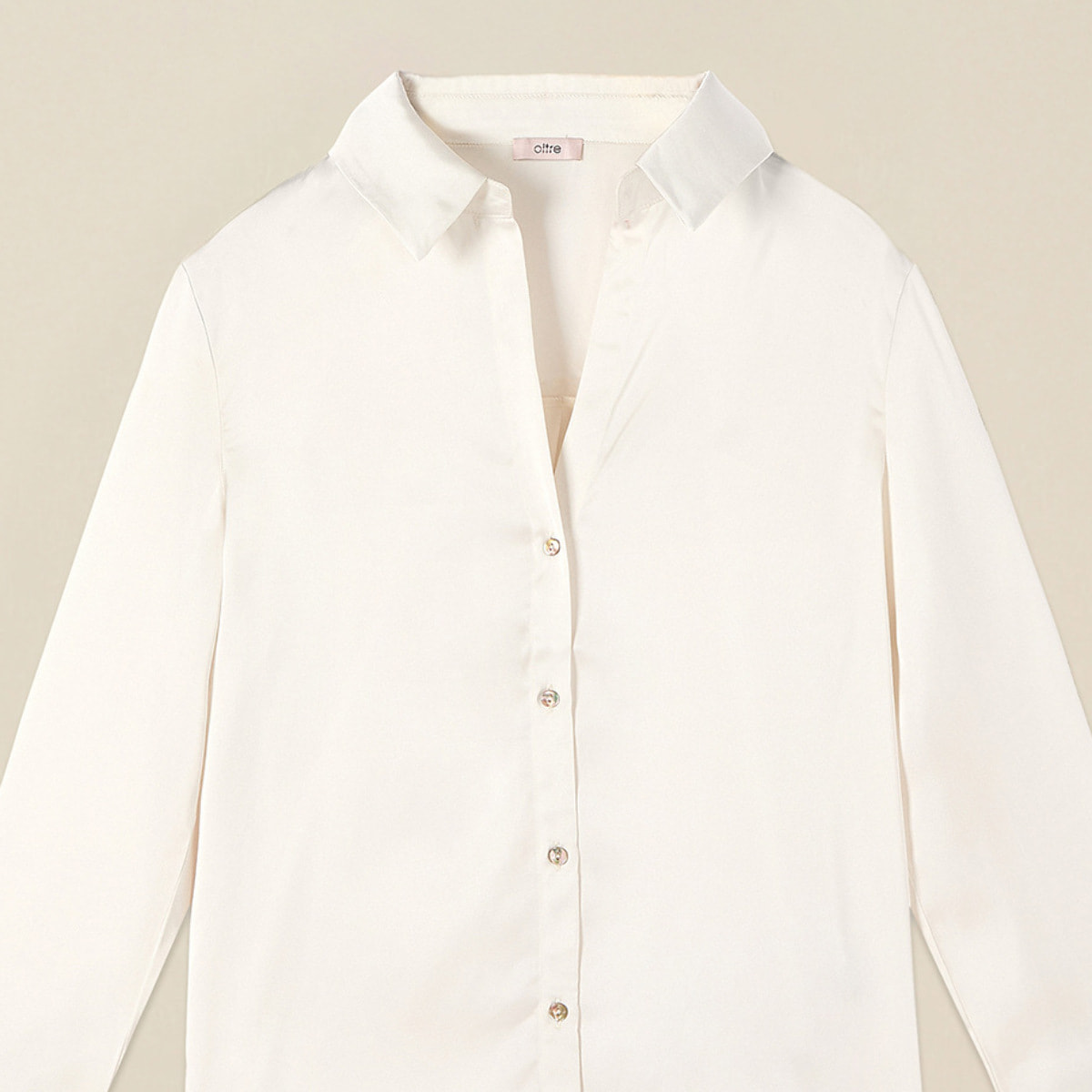 Oltre - Camisa de satén - Blanco