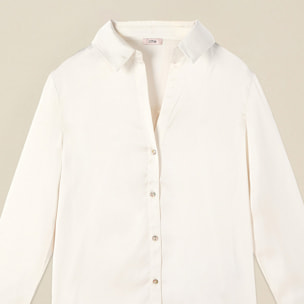 Oltre - Camisa de satén - Blanco