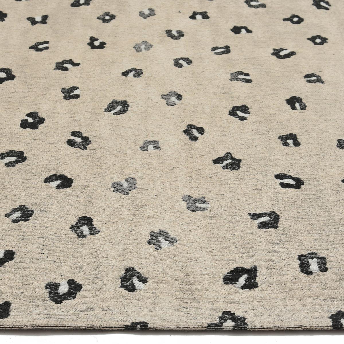Tapis rond 120x120 rond LEOP Beige , tapis en coton
