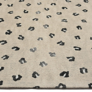 Tapis rond 120x120 rond LEOP Beige , tapis en coton