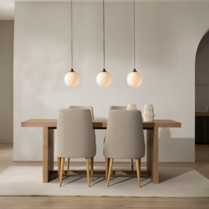 Table à manger Singra -structure en bois tropicaux/planche en fibres-couleur antique 200 x 76 x 90 cm