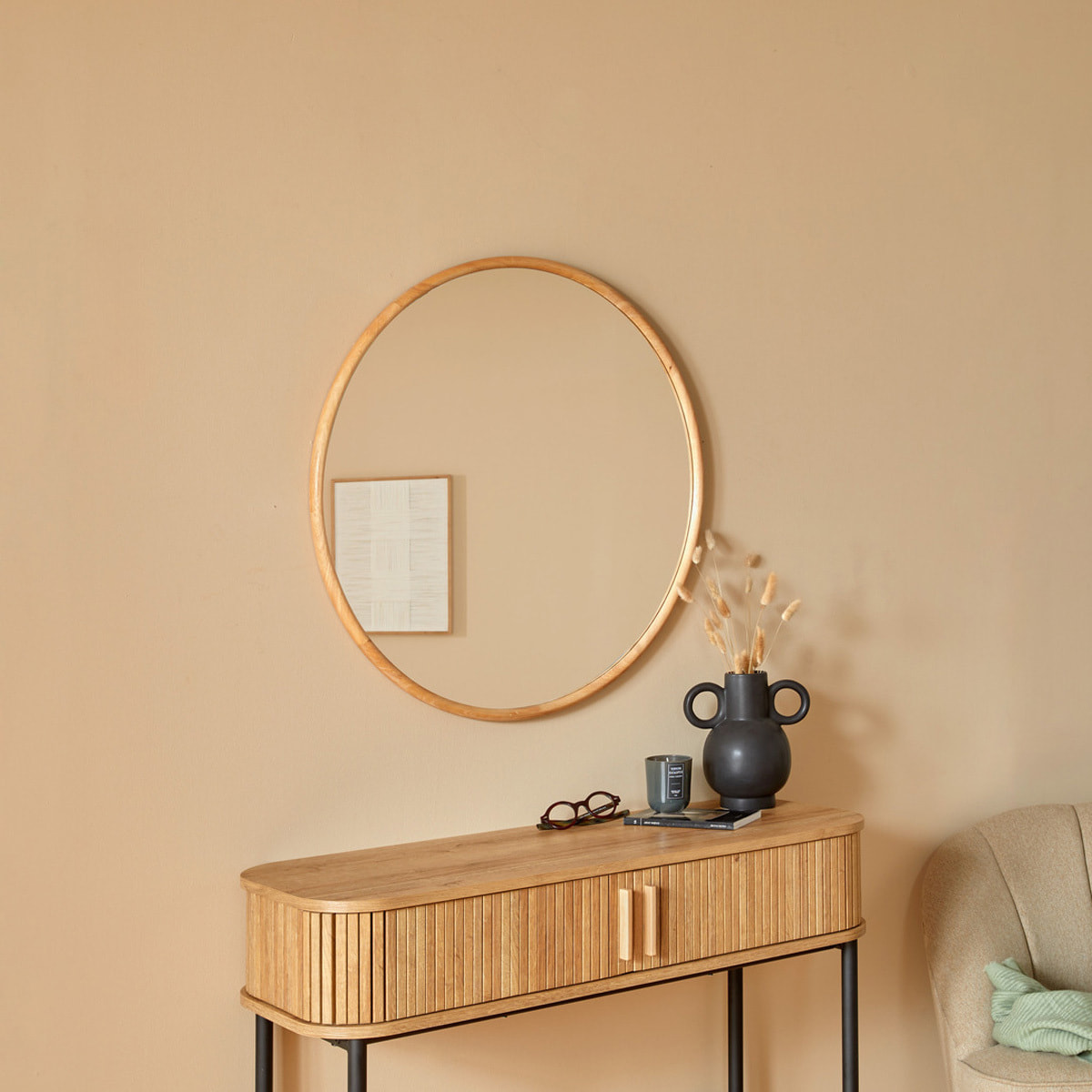 Miroir "Kim" marron D75cm