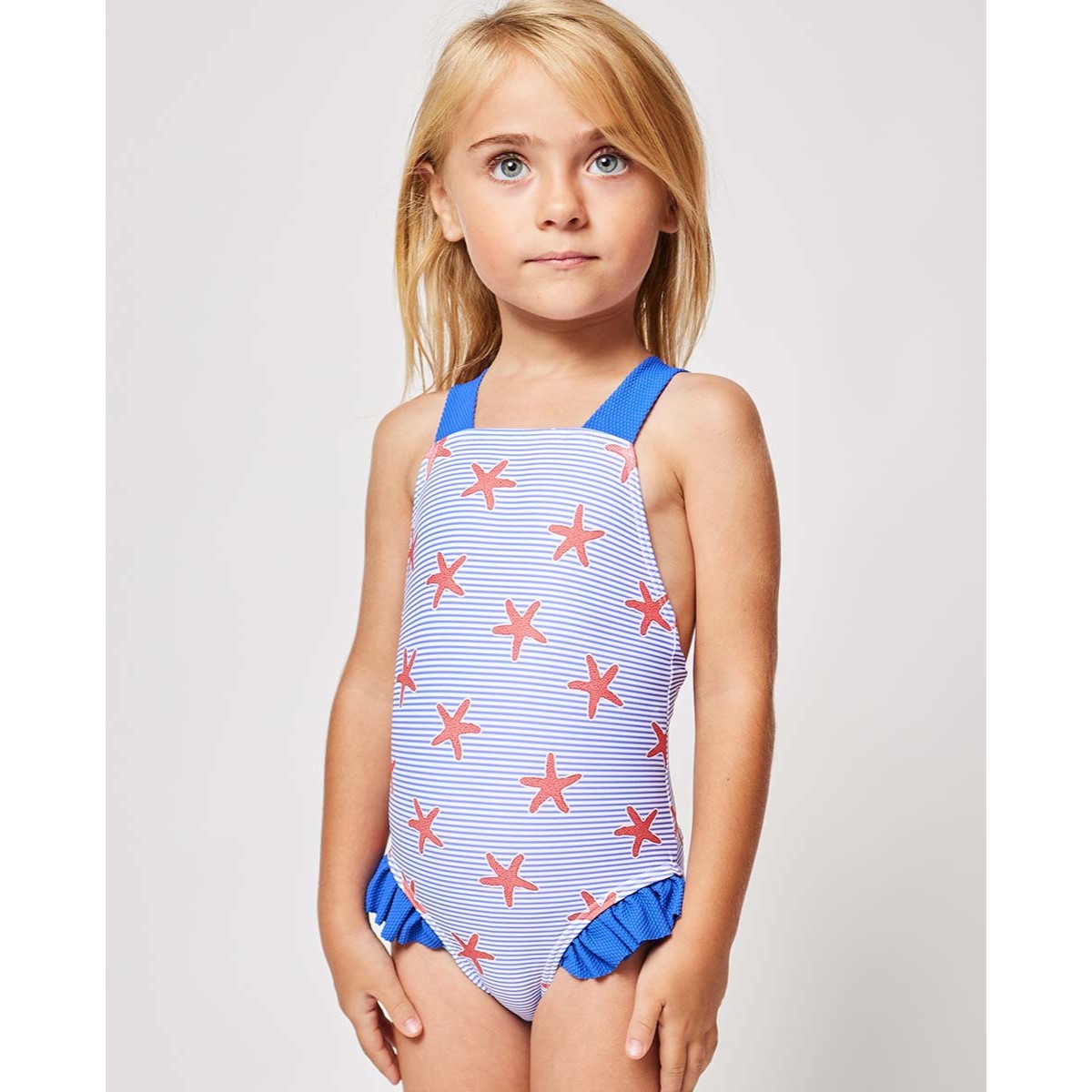 BAÑADOR RAYAS AZULES Y ESTRELLAS ROJAS