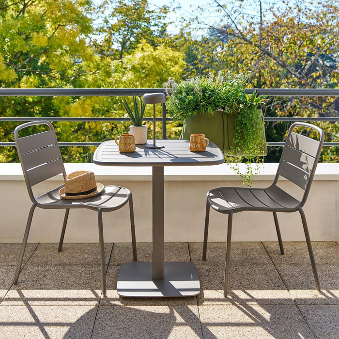 Table de jardin 2 places Alegoria 70x70cm café