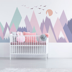 Stickers muraux enfants - Décoration chambre bébé - Autocollant Sticker mural géant enfant montagnes scandinaves MONIKA