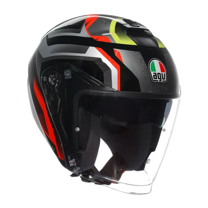 CASCO AGV IRIDES AGV E2206 ZURIGO BLACK/RED/YELLOW FLUO