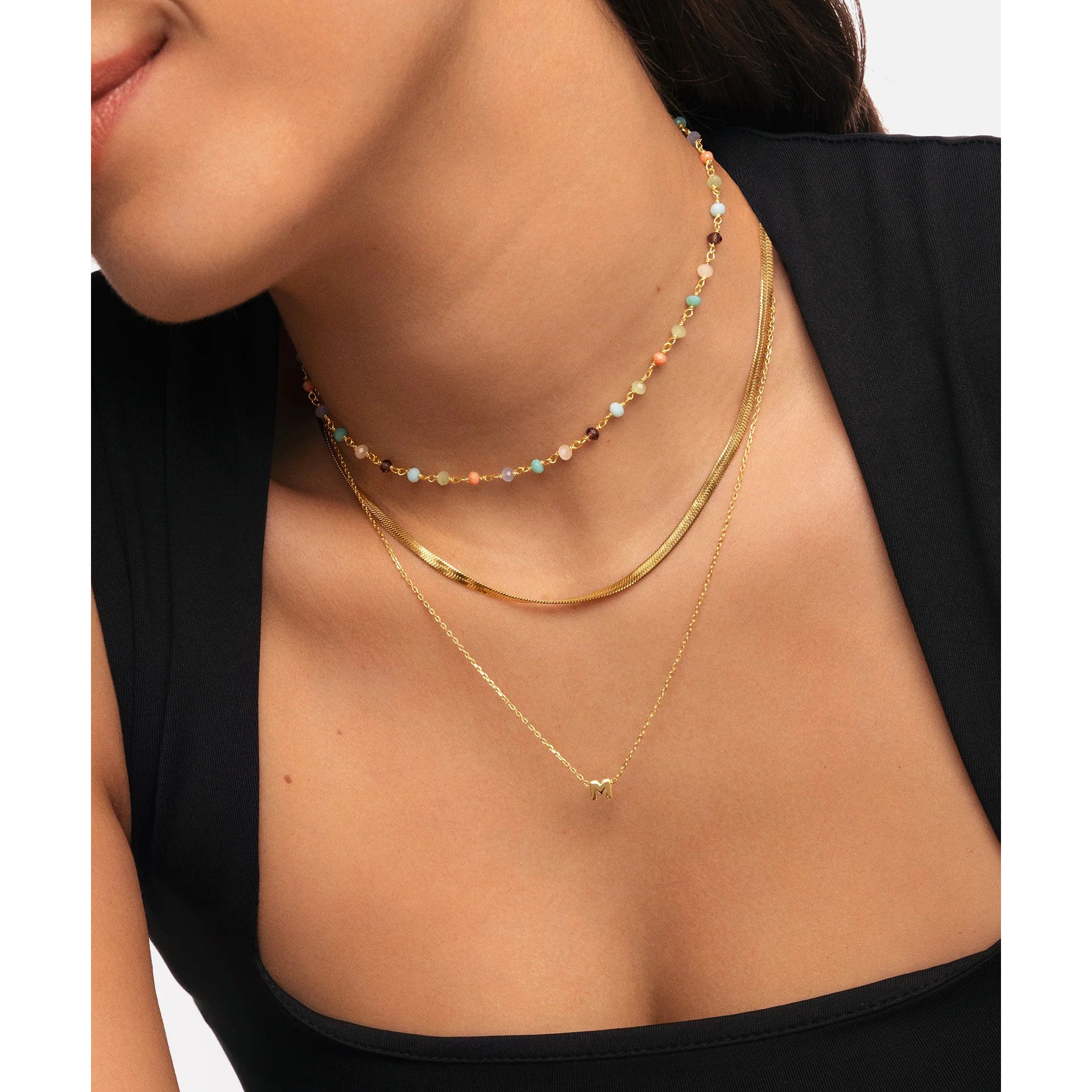 Collana Crystal Colors Argento Placcato Oro