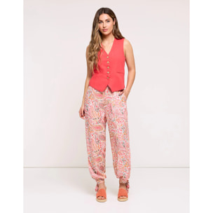 Pantalón Largo Estampado Rosa - Rider