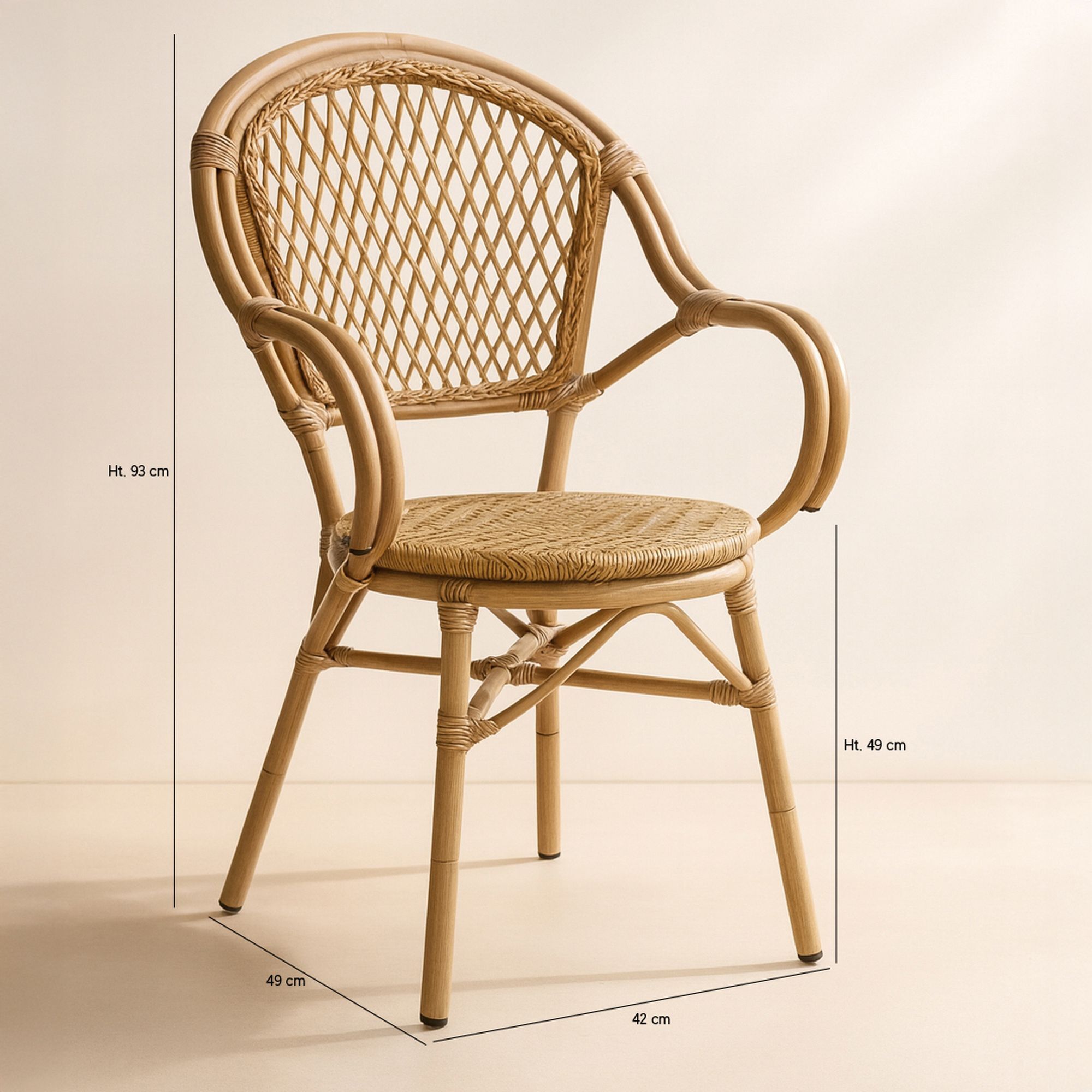 Lot de 2 fauteuils de table en rotin synthétique CAPRI