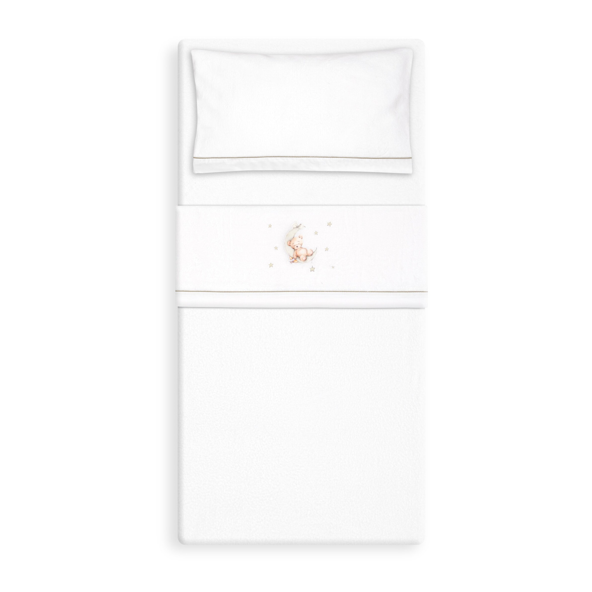 Triptico Coche Coralina Estampado Oso Luna Estrellas Bco/Verde